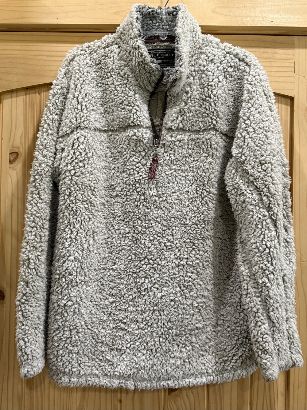 True Grit Men's Cream Sherpa Half-Zip Pullover Sweater